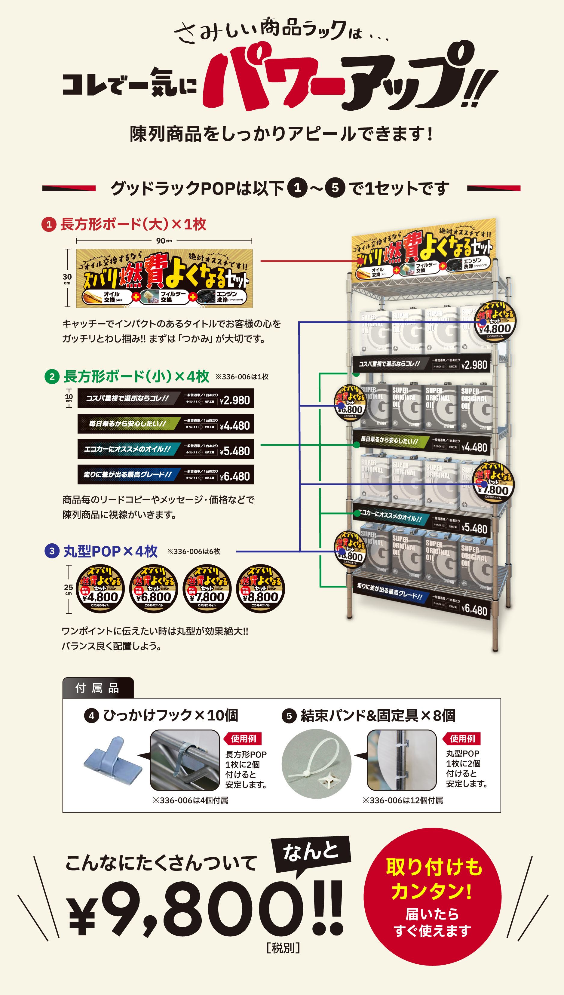 さみしい商品ラックはコレで一気にパワーアップ！